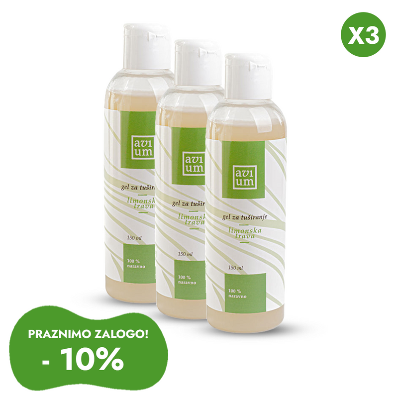 Pakiranje 3x Prirodni gel za tuširanje Lemon grass