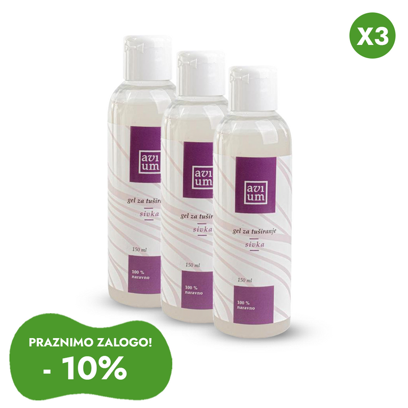 Pakiranje 3x Prirodni gel za tuširanje Lavanda