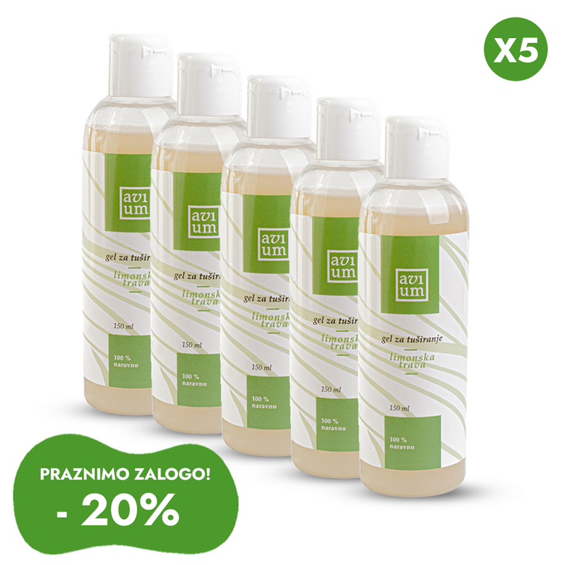 Pakovanje 5u1 Prirodni gel za tuširanje Limunska trava